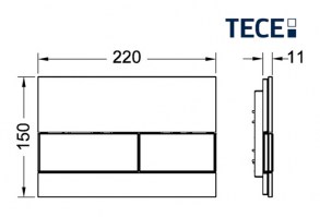 PLACA ACCIONAMIENTO DESCARGA WC BLANCO-INOX TECE